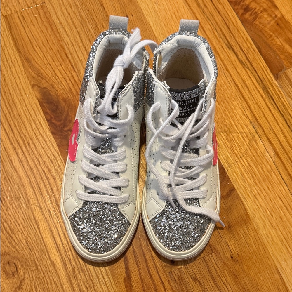 Vintage Havana Silver Glitter Kids Sneakers